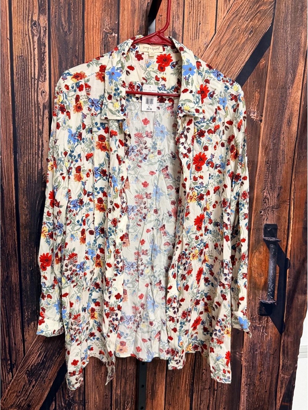 Song n Spirit XL Floral Print Tunic Shirt